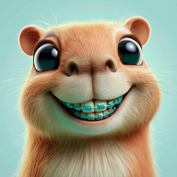 Charming Capybara-like Rodent with Braces