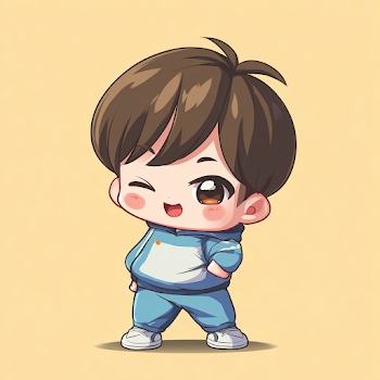 Charming Chibi Boy with Expressive Eyes