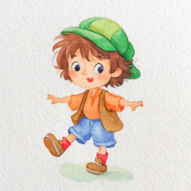 Charming Chibi LampwickCharacter in Watercolor Charming Chibi LampwickCharacter in Watercolor
