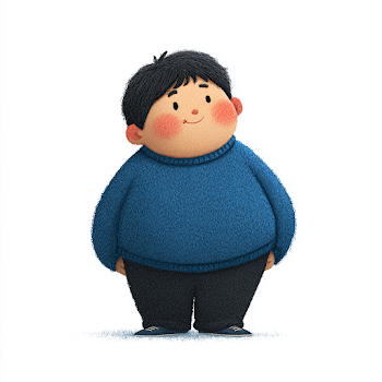 Charming Chubby Boy Illustration