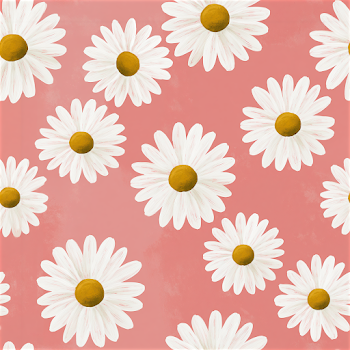 Charming Daisy Pattern on Dusty Pink Background