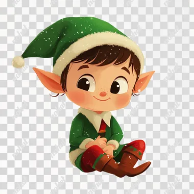 Charming Elf for a Pixar-Style Christmas Card