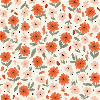 Charming Floral Pattern on Ivory Background