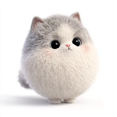 Charming Fluffy 3D Cat with Pixar Style Charming Fluffy 3D Cat with Pixar Style