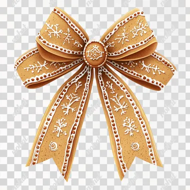 Charming Gingerbread Bow with Ribbons Vector Design