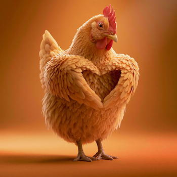 Charming Golden-Brown Hen in Heart Shape Pose