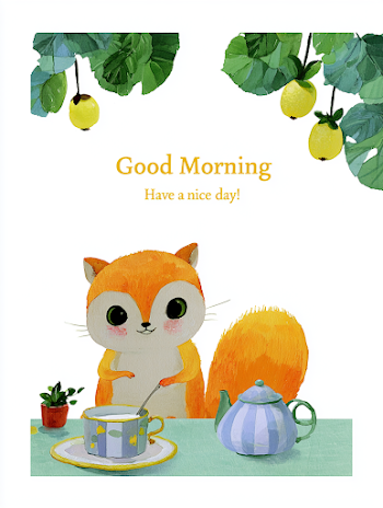 Charming Morning Greeting with Cute Fox