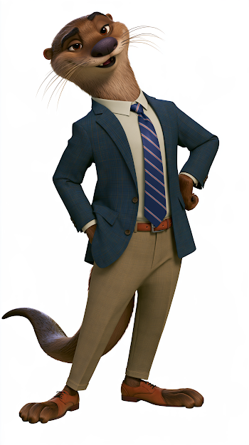 Charming Otter in Business Attire