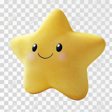 Charming Plush Star with Hands and Feet in 3D Design