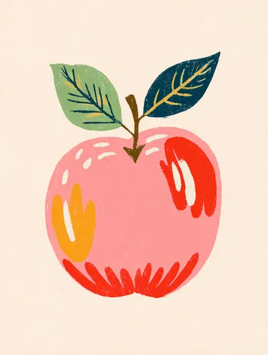 Charming Red Apple Illustration Charming Red Apple Illustration