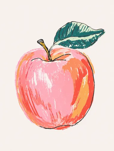 Charming Red Apple Illustration Charming Red Apple Illustration