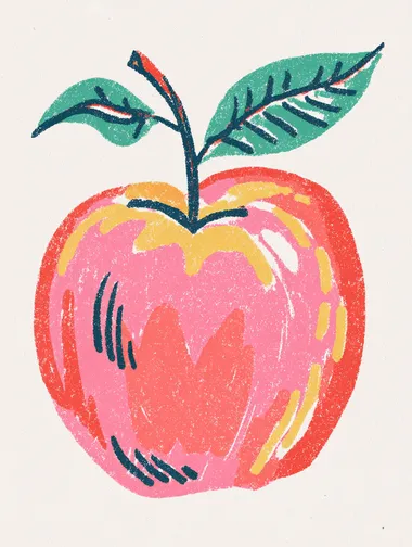 Charming Red Apple Illustration Charming Red Apple Illustration