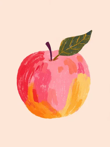 Charming Red Apple Illustration Charming Red Apple Illustration