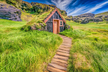 Charming Rustic Cabin in Lush Green Meadow
