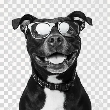 Charming Staffordshire Bull Terrier in Spectacles