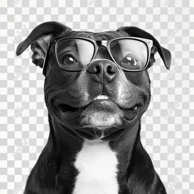 Charming Staffordshire Bull Terrier with Spectacles