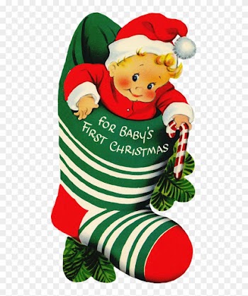 Charming Vintage Christmas Clip Art, Mostly With Transparent - Babys First Christmas Png