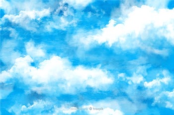 Charming watercolor clouds background Free Vector