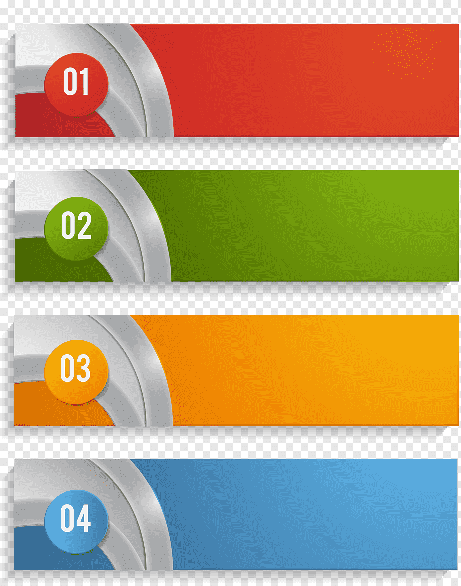 Chart Element, PPT element, red 1, green 2, orange 3, and blue 4 illustration, infographic, chemical Element, angle png