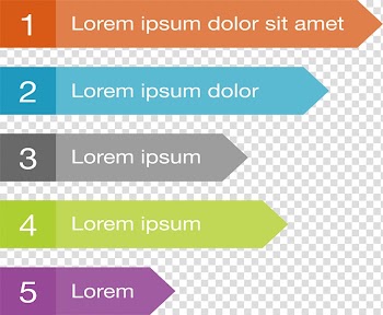 Chart Infographic, Color Banner Arrow Catalog Page transparent background PNG clipart