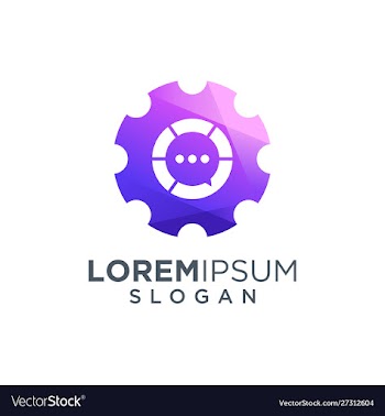 Chat gear logo design vector image