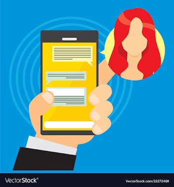 Chat with a girl with a cellphone vector image