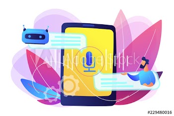 Chatbot voice controlled virtual assistant concept vector illustration