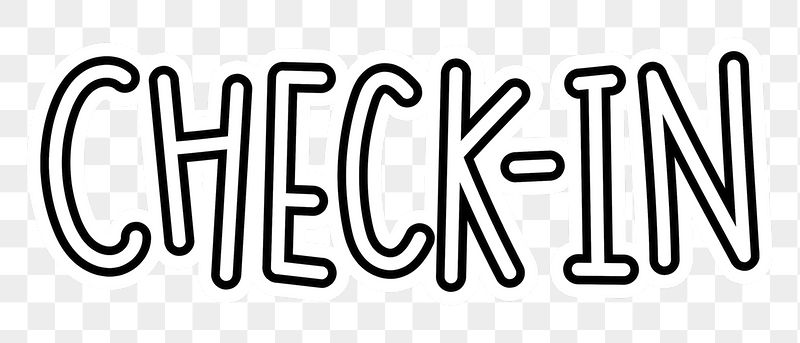 Check-in png word sticker typography, | Free PNG - rawpixel