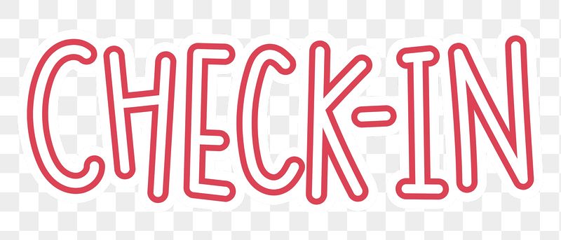 Check-in png word sticker typography, | Free PNG - rawpixel
