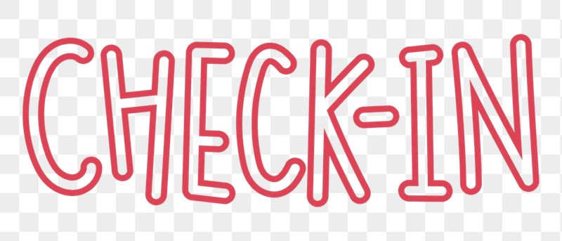 Check-in png word sticker typography, | Free PNG - rawpixel