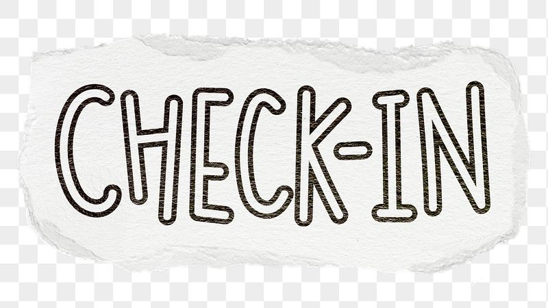 Check-in png word sticker typography, | Free PNG - rawpixel