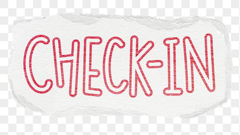 Check-in png word sticker typography, | Free PNG - rawpixel