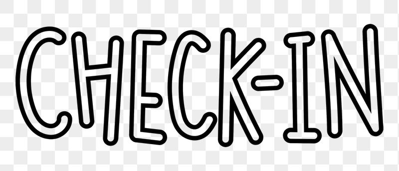 Check-in png word sticker typography, | Free PNG - rawpixel