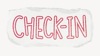 Check-in word, ripped paper typography | Free PSD - rawpixel