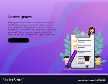 Check list people creating plan and checking vector image