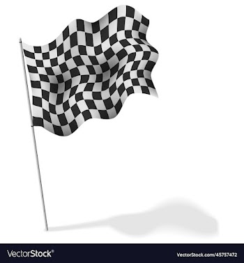checkered flag waving isolated