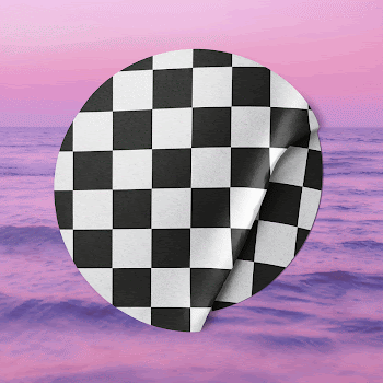 Checkered pattern round sticker on aesthetic | Free Photo - rawpixel