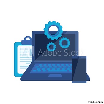 checklist clipboard with laptop computer
