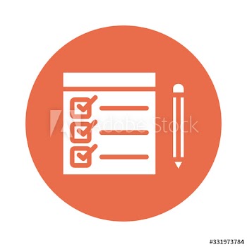 checklist with pencil block style icon