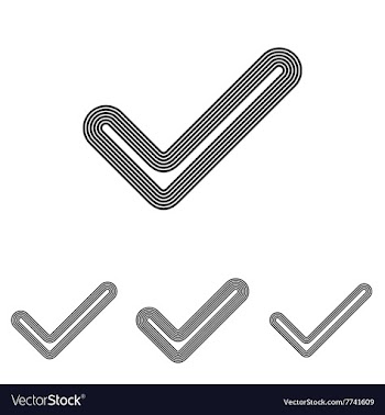 Checkmark line logo design set vector image