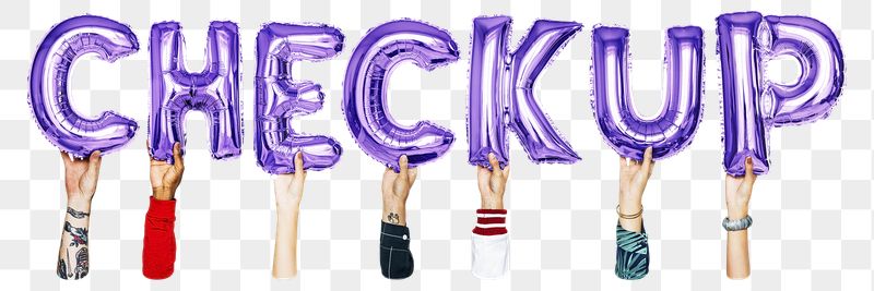 Checkup balloon png word sticker, | Free PNG - rawpixel