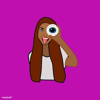 Cheeky girl funky graphic illustration | Free stock vector - 429604