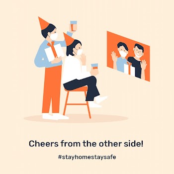 Cheer from the other side psd template in new normal celebration