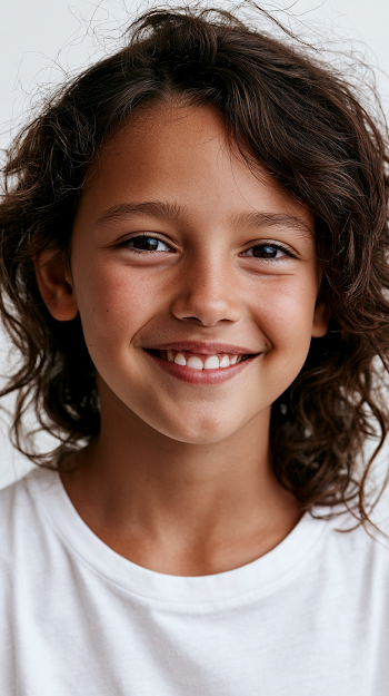 Cheerful 10-Year-Old Girl Portrait
