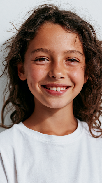 Cheerful 10-Year-Old Girl Portrait