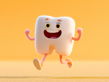 Cheerful Animated Tooth Character