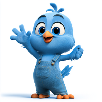 Cheerful Cartoon Bluebird Character