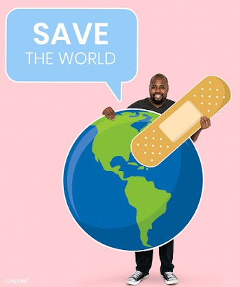 Cheerful ecologist with save the world concep.. | Free stock psd mockup - 492371