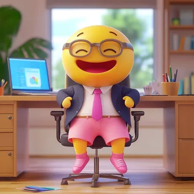 Cheerful Emoji in Business Attire Cheerful Emoji in Business Attire