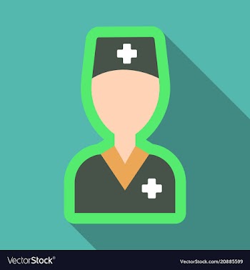 Cheerful male doctor of a doctor with medical vector image